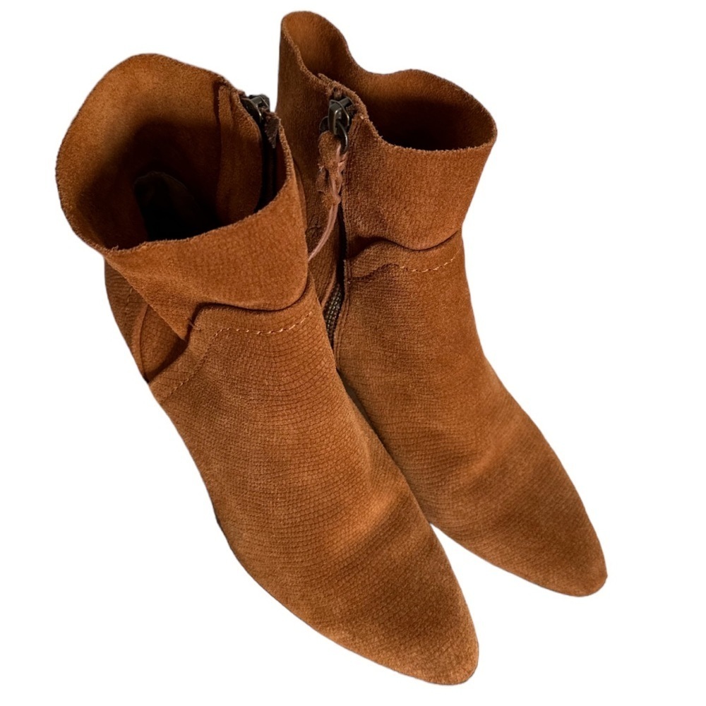 Splendid brown leather suede block heel ankle boots - Picture 4 of 8